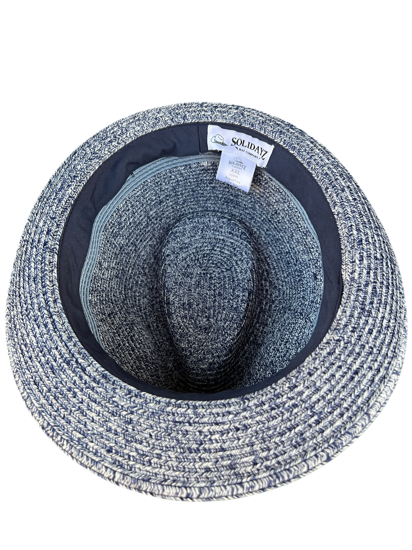 MARLEY NAVY BLUE TRILBY 2-TONE MARLED STRAW