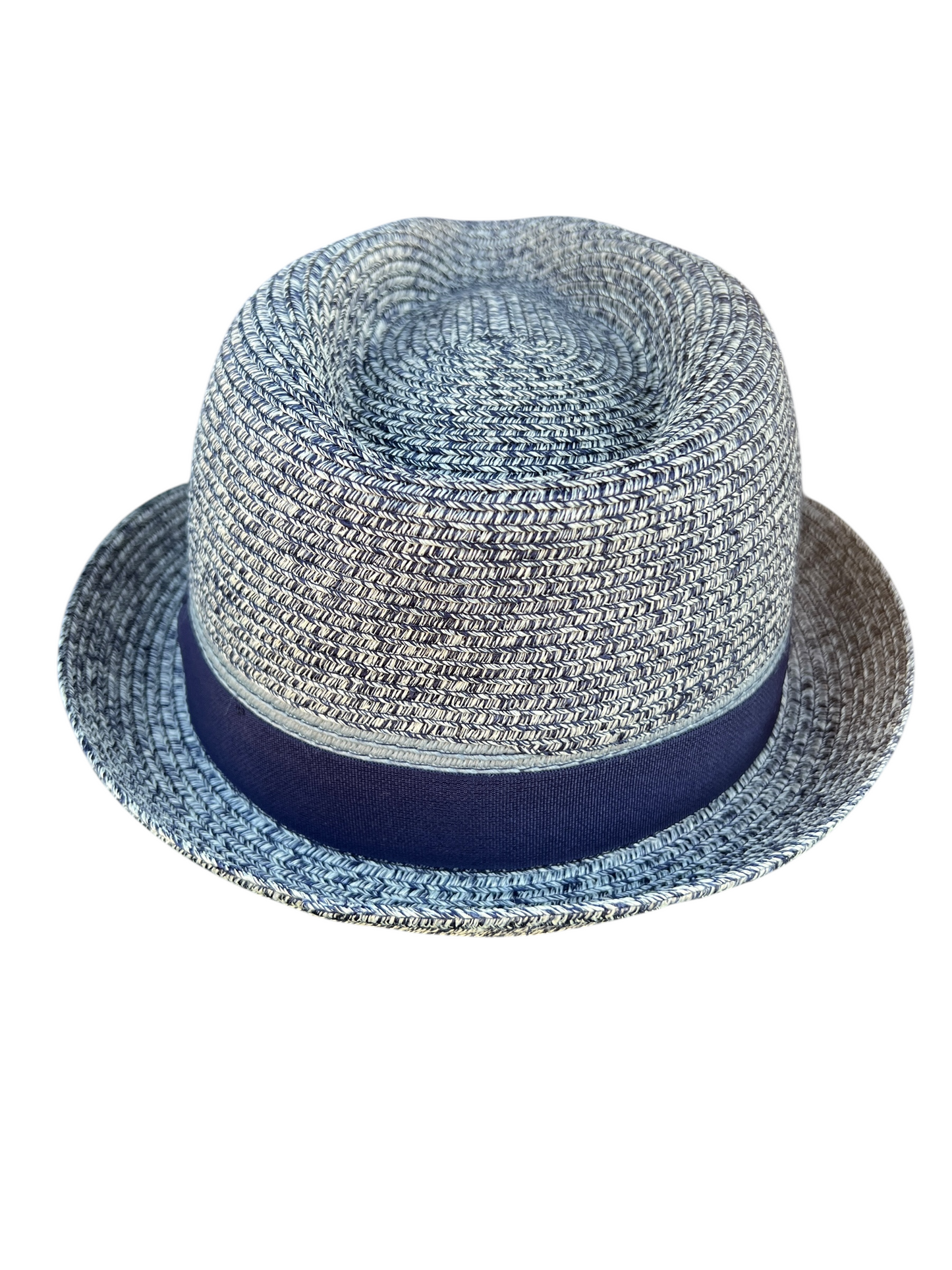 MARLEY NAVY BLUE TRILBY 2-TONE MARLED STRAW