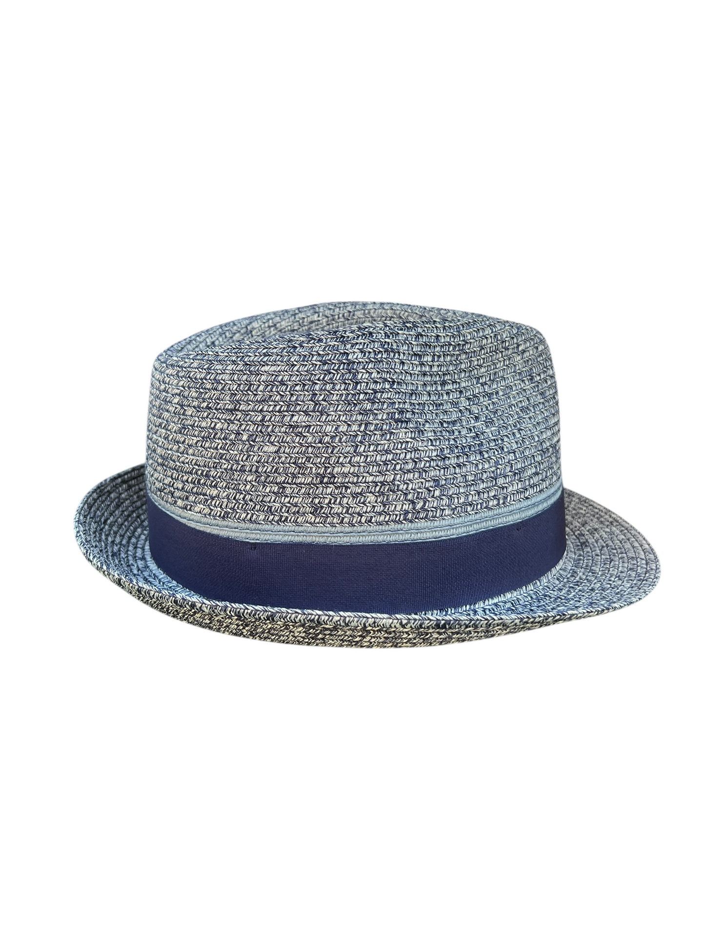 MARLEY NAVY BLUE TRILBY 2-TONE MARLED STRAW