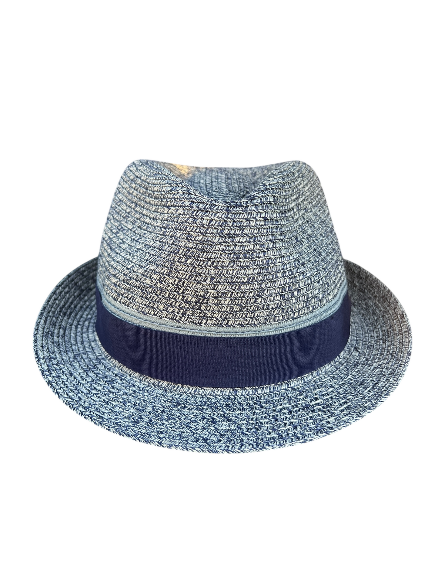 MARLEY NAVY BLUE TRILBY 2-TONE MARLED STRAW