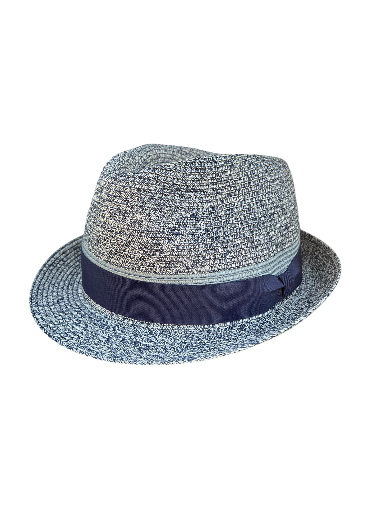 MARLEY NAVY BLUE TRILBY 2-TONE MARLED STRAW